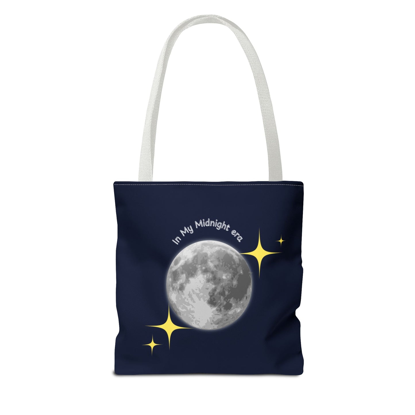 In My Midnight Era Tote Bag – Moon & Stars Aesthetic Reusable Bag