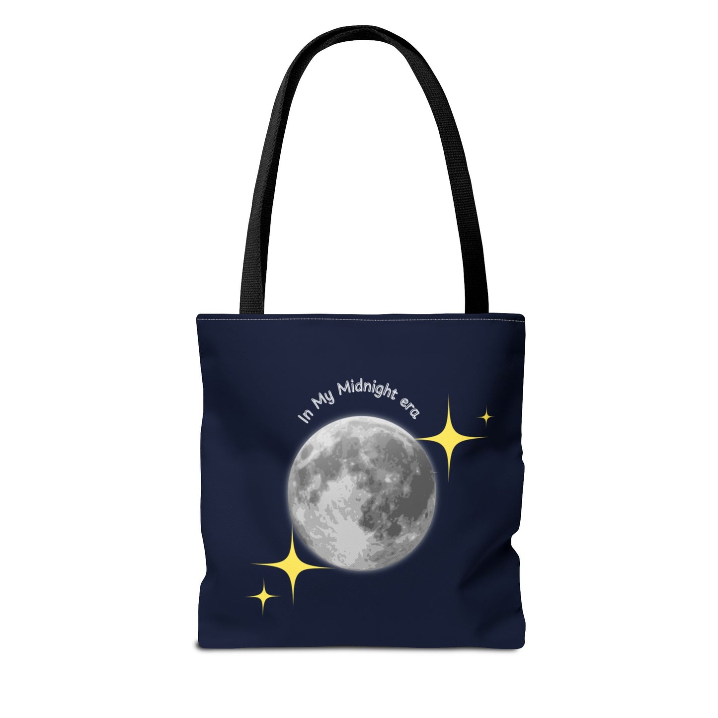 In My Midnight Era Tote Bag – Moon & Stars Aesthetic Reusable Bag