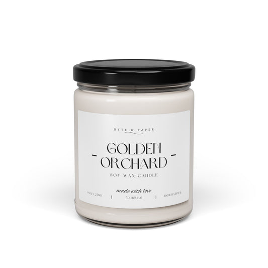 Golden Orchard Candle – Apple Harvest Fall Scented Soy Candle