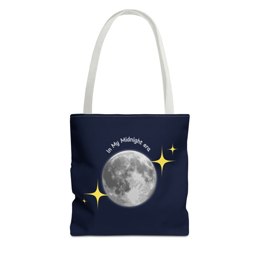 In My Midnight Era Tote Bag – Moon & Stars Aesthetic Reusable Bag