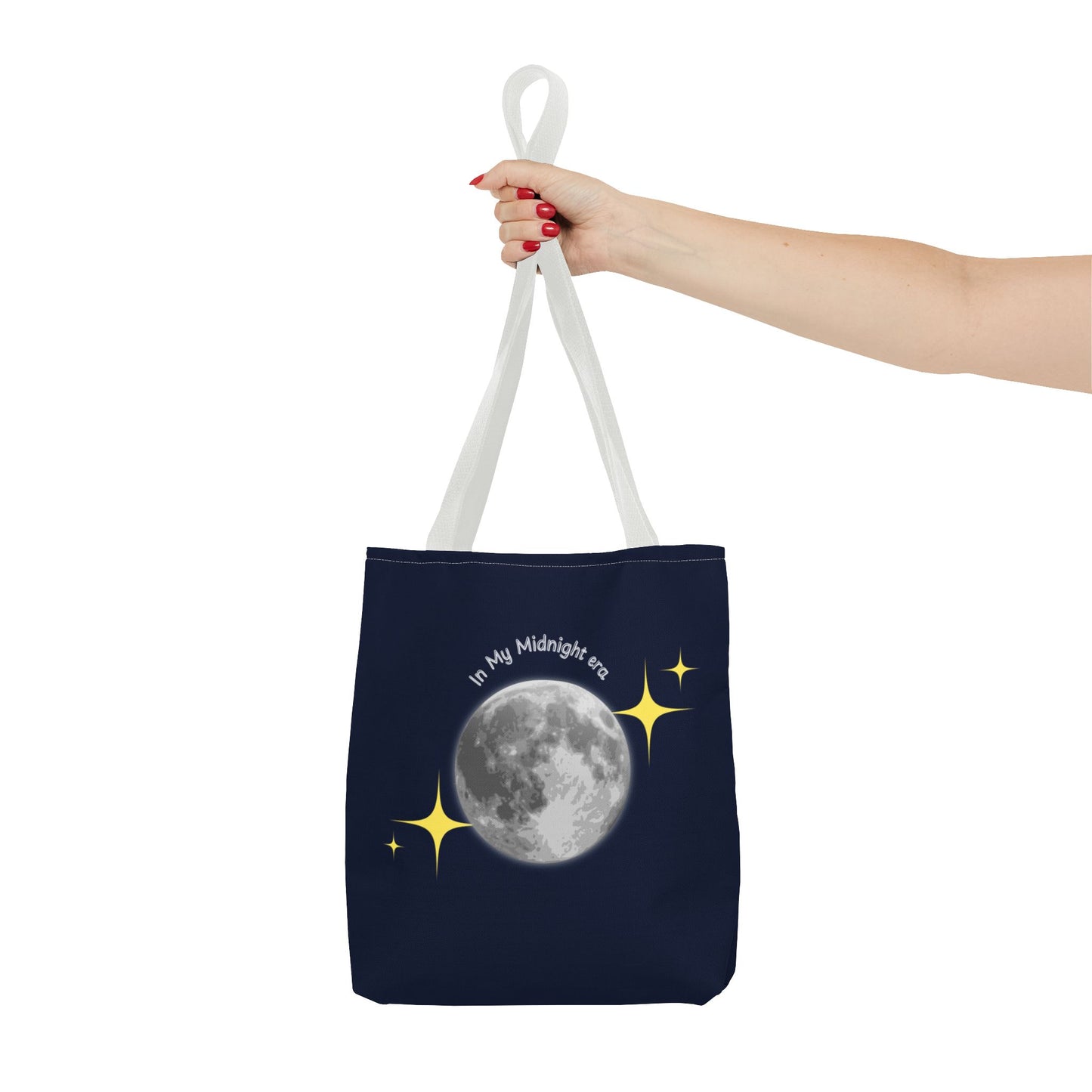 In My Midnight Era Tote Bag – Moon & Stars Aesthetic Reusable Bag