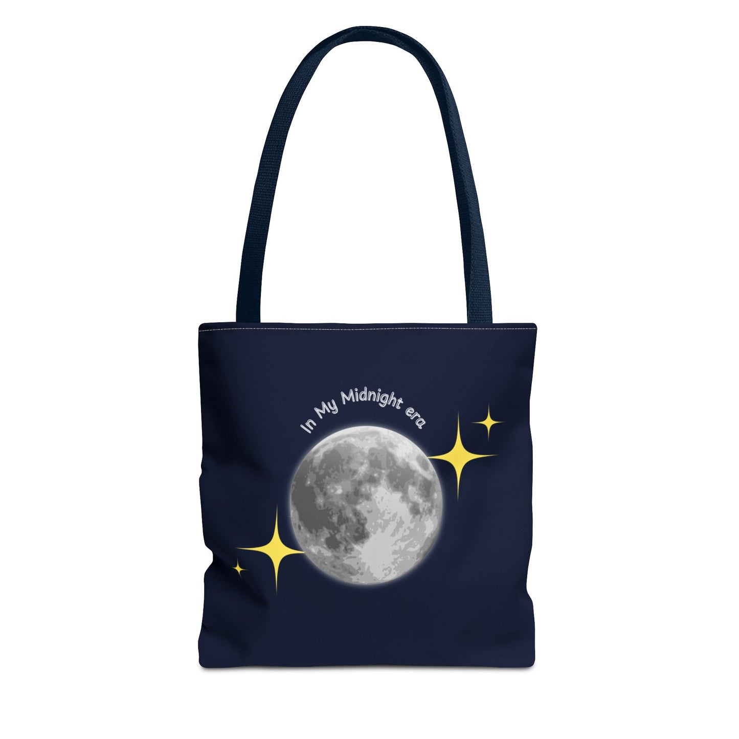 In My Midnight Era Tote Bag – Moon & Stars Aesthetic Reusable Bag
