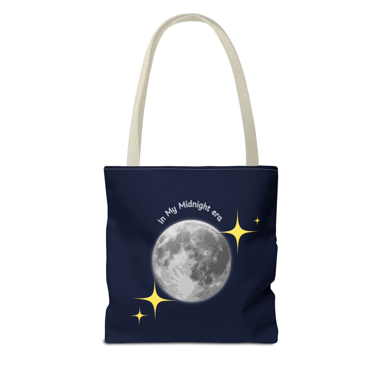 In My Midnight Era Tote Bag – Moon & Stars Aesthetic Reusable Bag