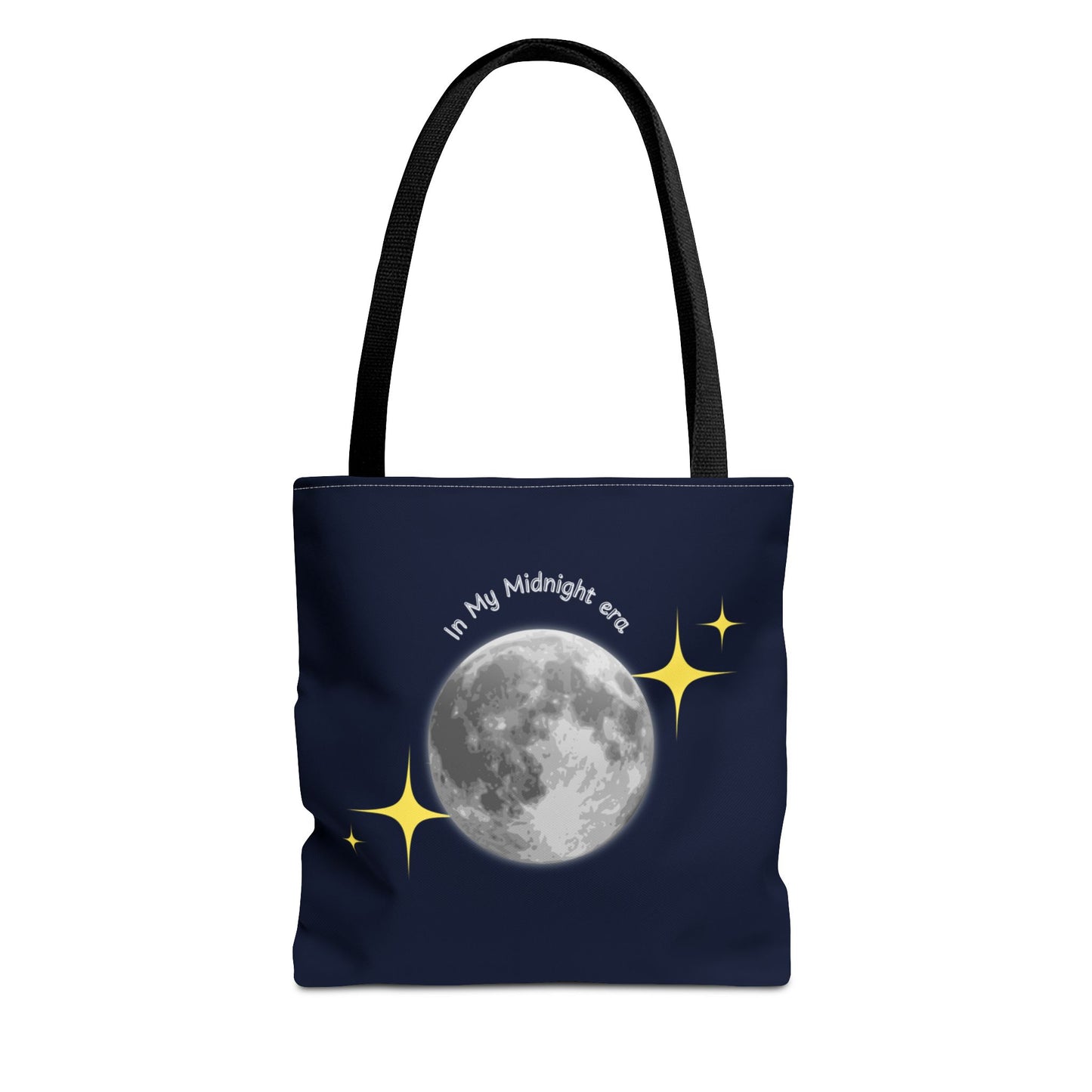 In My Midnight Era Tote Bag – Moon & Stars Aesthetic Reusable Bag