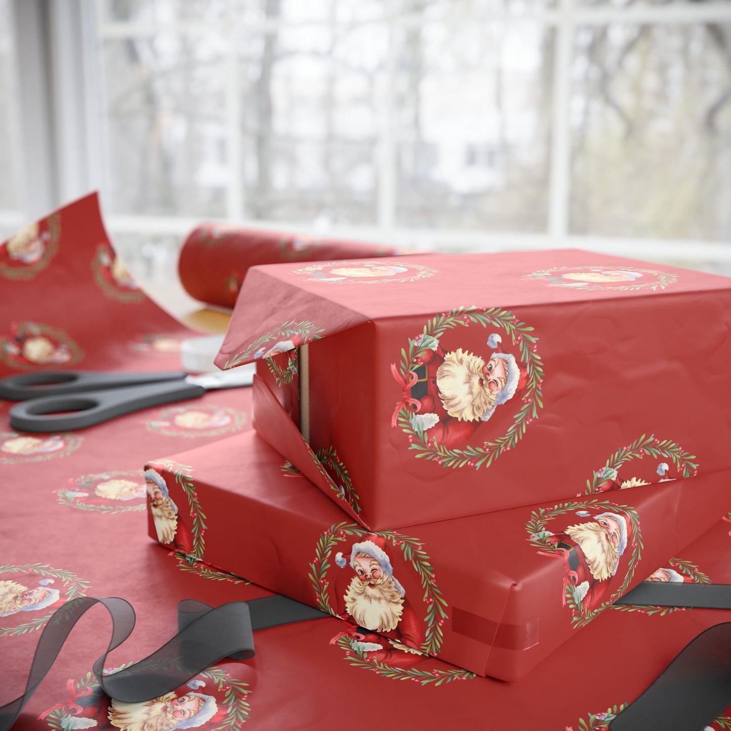 🎅 Vintage Santa Wrapping Paper | Classic Red Christmas Gift Wrap