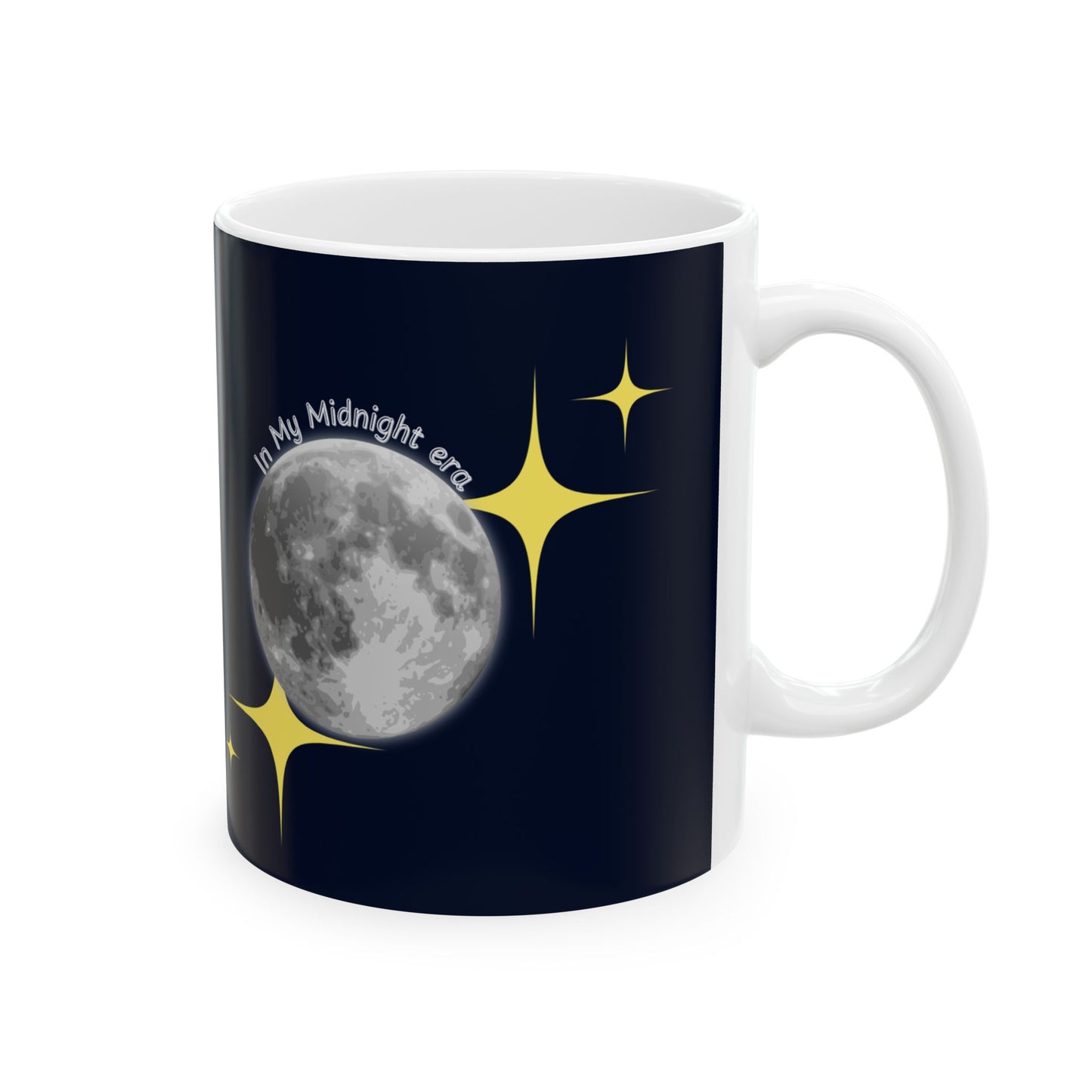 In My Midnight Era Mug – Celestial Moon & Stars Coffee Cup