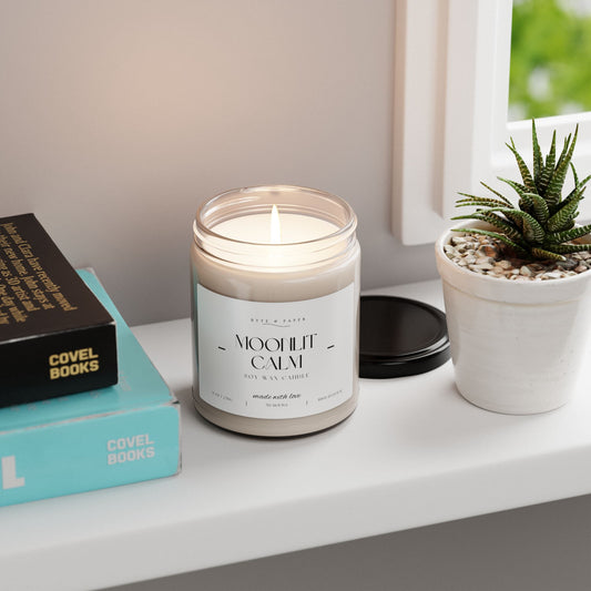 Moonlit Calm Candle – White Sage & Lavender Soy Candle
