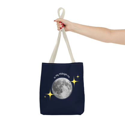 In My Midnight Era Tote Bag – Moon & Stars Aesthetic Reusable Bag