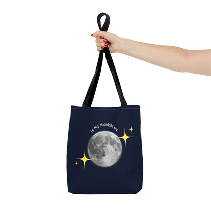 In My Midnight Era Tote Bag – Moon & Stars Aesthetic Reusable Bag
