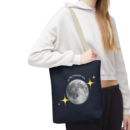 In My Midnight Era Tote Bag – Moon & Stars Aesthetic Reusable Bag