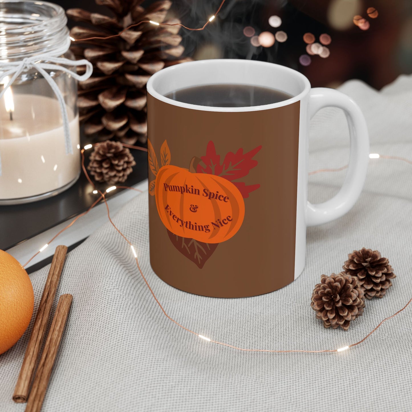 Autumn Pumpkin Spice Mug | Cozy Ceramic Coffee Cup for Fall, Hot Drink Lover, Halloween Decor, Gift Idea