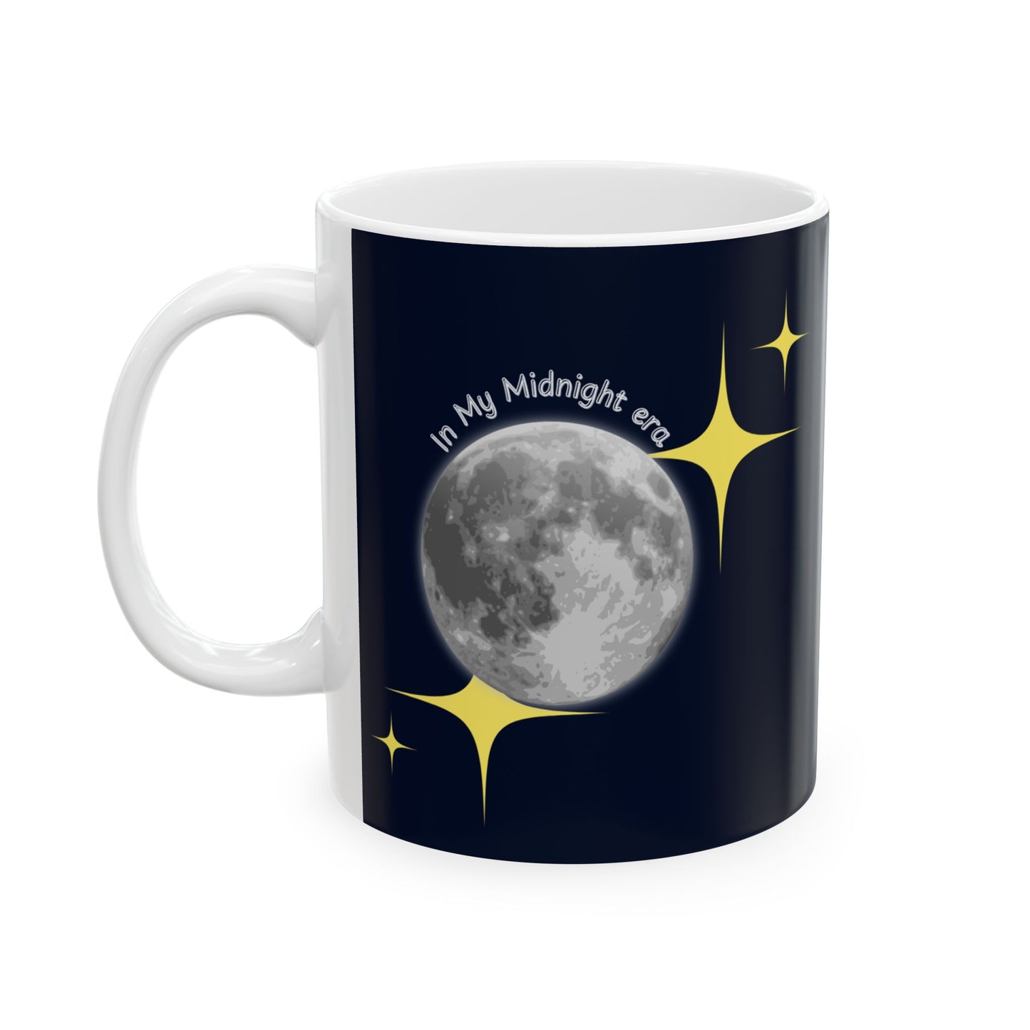 In My Midnight Era Mug – Celestial Moon & Stars Coffee Cup