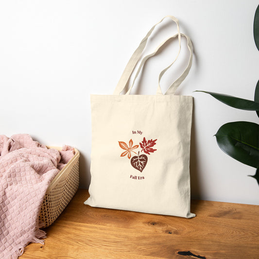 In My Fall Era Tote Bag – Aesthetic Autumn Canvas Bag with Leaves