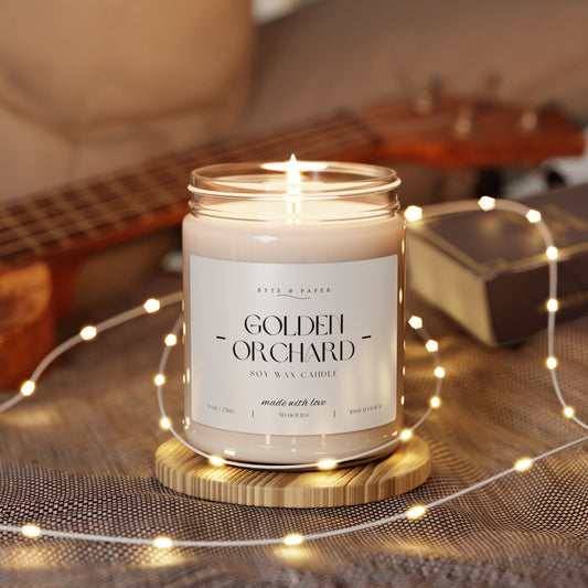 Golden Orchard Candle – Apple Harvest Fall Scented Soy Candle