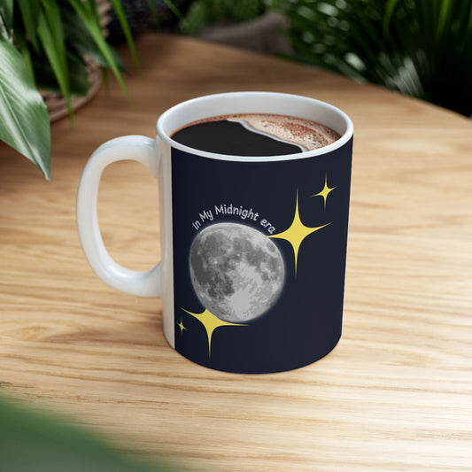 In My Midnight Era Mug – Celestial Moon & Stars Coffee Cup