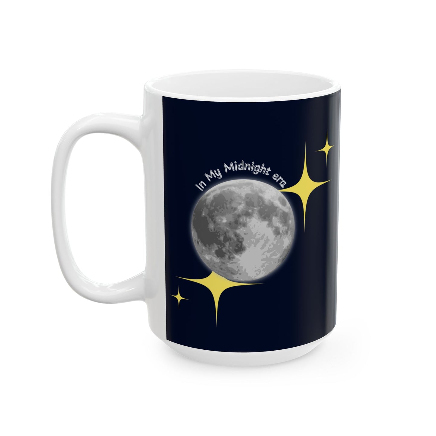 In My Midnight Era Mug – Celestial Moon & Stars Coffee Cup