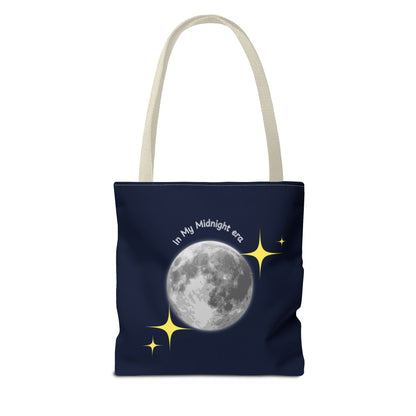 In My Midnight Era Tote Bag – Moon & Stars Aesthetic Reusable Bag