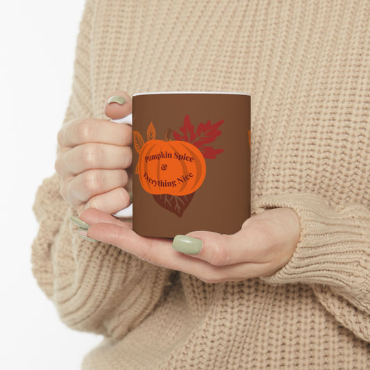 Autumn Pumpkin Spice Mug | Cozy Ceramic Coffee Cup for Fall, Hot Drink Lover, Halloween Decor, Gift Idea